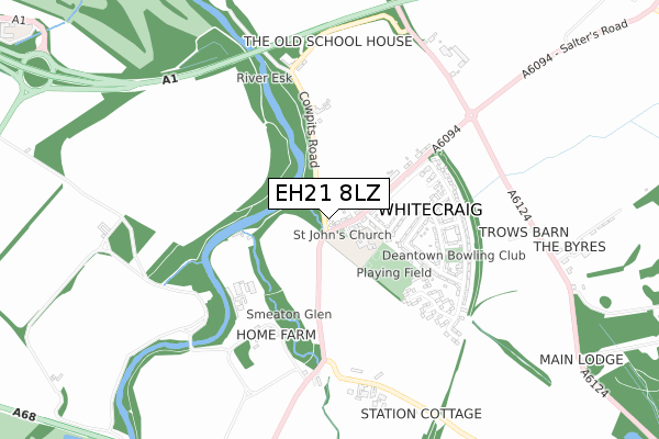 EH21 8LZ map - small scale - OS Open Zoomstack (Ordnance Survey) EH21 8LZ map - small scale - OS Open Zoomstack (Ordnance Survey)