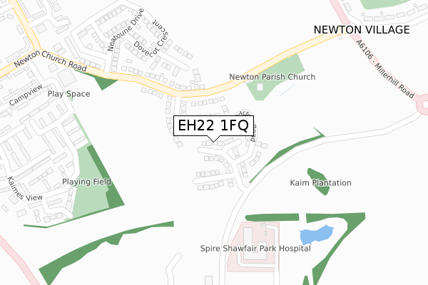 EH22 1FQ map - large scale - OS Open Zoomstack (Ordnance Survey)