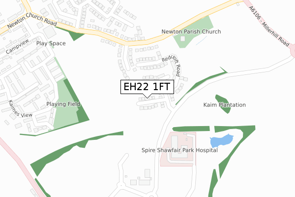 EH22 1FT map - large scale - OS Open Zoomstack (Ordnance Survey) EH22 1FT map - large scale - OS Open Zoomstack (Ordnance Survey)