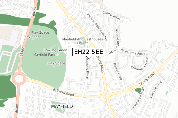 EH22 5EE map - large scale - OS Open Zoomstack (Ordnance Survey)