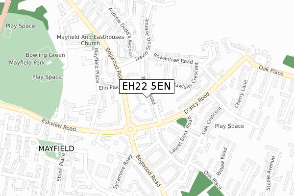 EH22 5EN map - large scale - OS Open Zoomstack (Ordnance Survey)