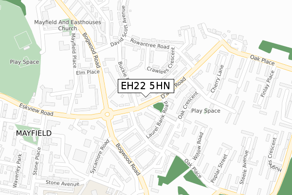 EH22 5HN map - large scale - OS Open Zoomstack (Ordnance Survey)