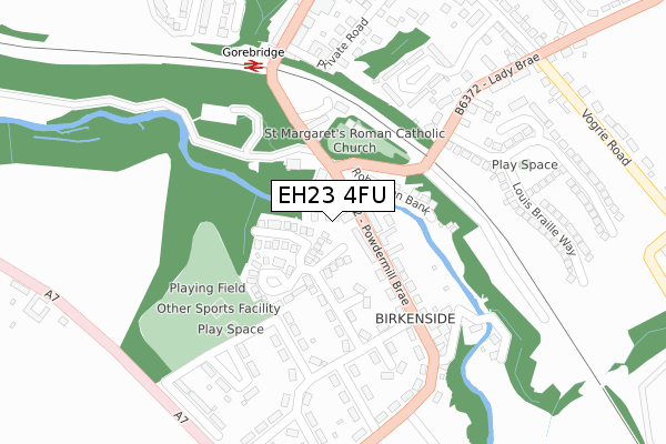 EH23 4FU map - large scale - OS Open Zoomstack (Ordnance Survey) EH23 4FU map - large scale - OS Open Zoomstack (Ordnance Survey)