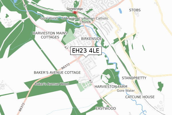 EH23 4LE map - small scale - OS Open Zoomstack (Ordnance Survey) EH23 4LE map - small scale - OS Open Zoomstack (Ordnance Survey)