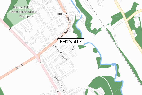 EH23 4LF map - large scale - OS Open Zoomstack (Ordnance Survey) EH23 4LF map - large scale - OS Open Zoomstack (Ordnance Survey)