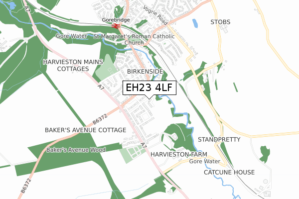 EH23 4LF map - small scale - OS Open Zoomstack (Ordnance Survey) EH23 4LF map - small scale - OS Open Zoomstack (Ordnance Survey)