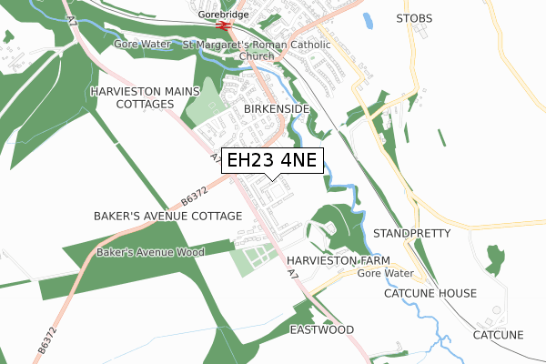 EH23 4NE map - small scale - OS Open Zoomstack (Ordnance Survey) EH23 4NE map - small scale - OS Open Zoomstack (Ordnance Survey)