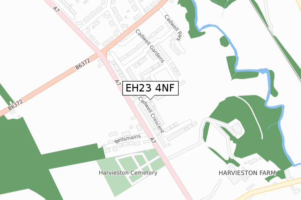 EH23 4NF map - large scale - OS Open Zoomstack (Ordnance Survey)