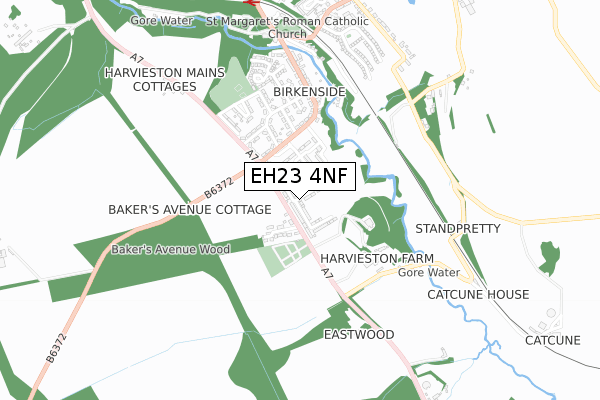 EH23 4NF map - small scale - OS Open Zoomstack (Ordnance Survey)