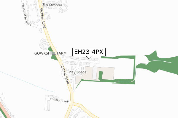 EH23 4PX map - large scale - OS Open Zoomstack (Ordnance Survey)