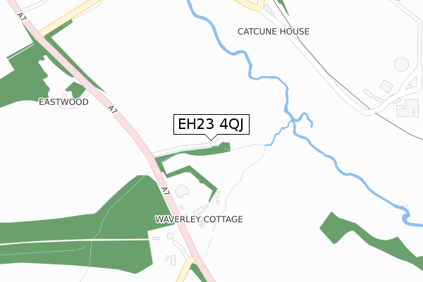 EH23 4QJ map - large scale - OS Open Zoomstack (Ordnance Survey)