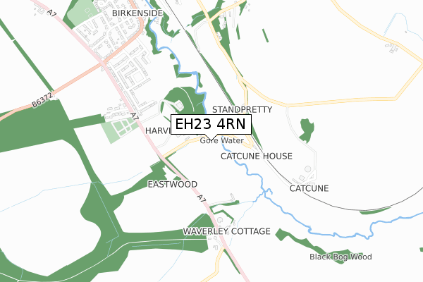 EH23 4RN map - small scale - OS Open Zoomstack (Ordnance Survey)