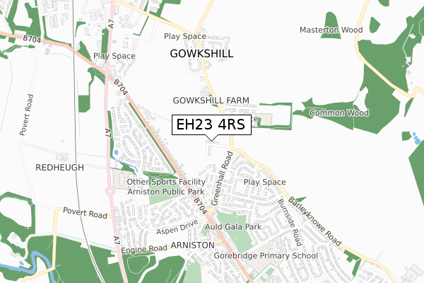 EH23 4RS map - small scale - OS Open Zoomstack (Ordnance Survey) EH23 4RS map - small scale - OS Open Zoomstack (Ordnance Survey)