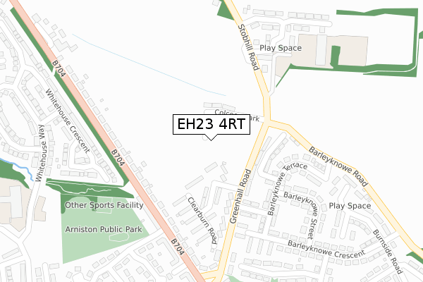 EH23 4RT map - large scale - OS Open Zoomstack (Ordnance Survey)