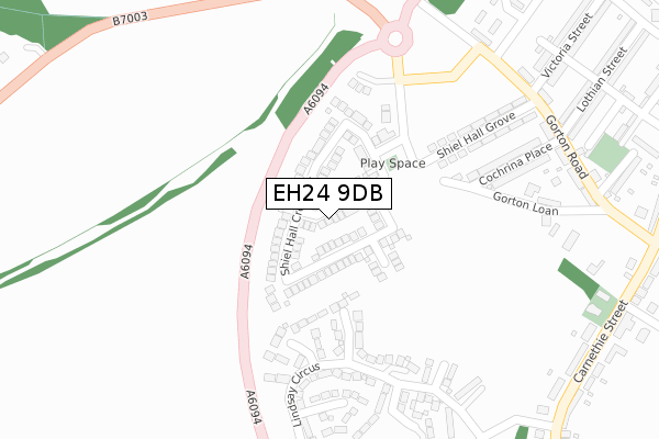 EH24 9DB map - large scale - OS Open Zoomstack (Ordnance Survey)