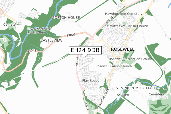 EH24 9DB map - small scale - OS Open Zoomstack (Ordnance Survey)