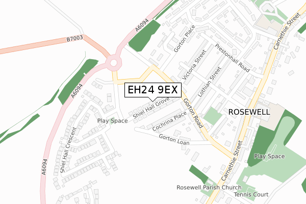 EH24 9EX map - large scale - OS Open Zoomstack (Ordnance Survey)
