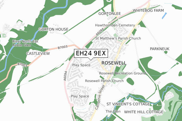EH24 9EX map - small scale - OS Open Zoomstack (Ordnance Survey)