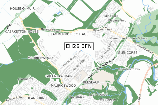 EH26 0FN map - small scale - OS Open Zoomstack (Ordnance Survey) EH26 0FN map - small scale - OS Open Zoomstack (Ordnance Survey)