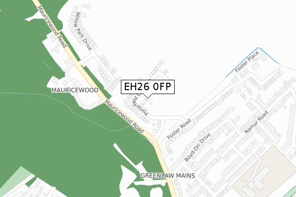 EH26 0FP map - large scale - OS Open Zoomstack (Ordnance Survey)