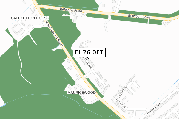 EH26 0FT map - large scale - OS Open Zoomstack (Ordnance Survey)
