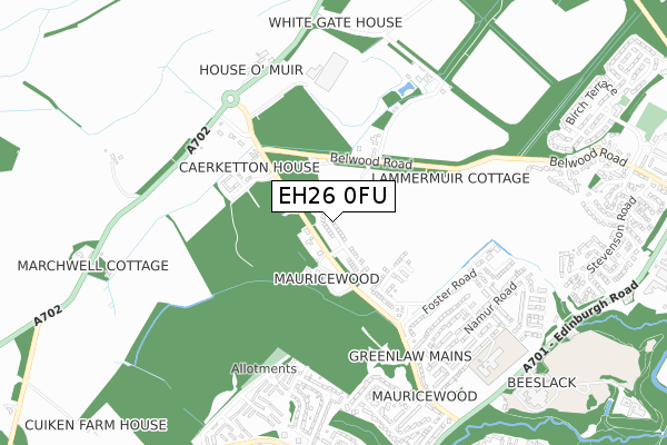 EH26 0FU map - small scale - OS Open Zoomstack (Ordnance Survey) EH26 0FU map - small scale - OS Open Zoomstack (Ordnance Survey)