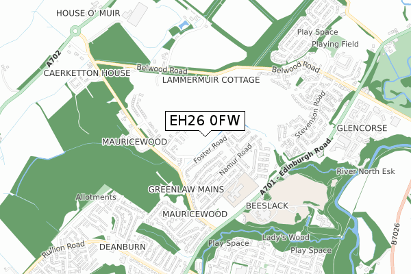 EH26 0FW map - small scale - OS Open Zoomstack (Ordnance Survey) EH26 0FW map - small scale - OS Open Zoomstack (Ordnance Survey)