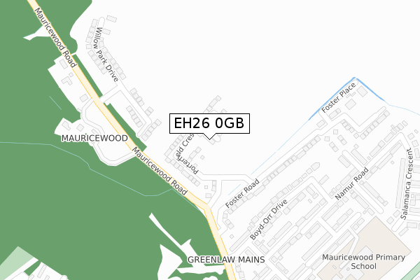 EH26 0GB map - large scale - OS Open Zoomstack (Ordnance Survey)