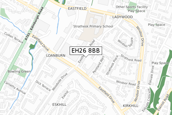 EH26 8BB map - large scale - OS Open Zoomstack (Ordnance Survey) EH26 8BB map - large scale - OS Open Zoomstack (Ordnance Survey)