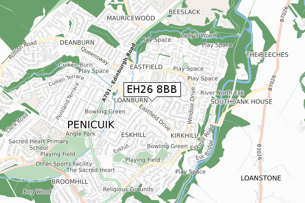 EH26 8BB map - small scale - OS Open Zoomstack (Ordnance Survey) EH26 8BB map - small scale - OS Open Zoomstack (Ordnance Survey)