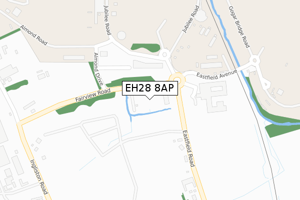 EH28 8AP map - large scale - OS Open Zoomstack (Ordnance Survey)