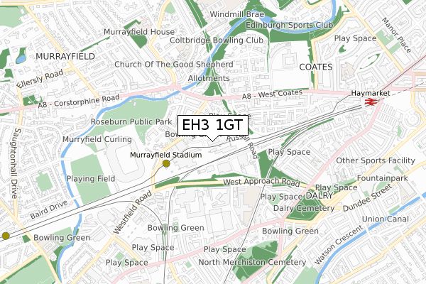 EH3 1GT map - small scale - OS Open Zoomstack (Ordnance Survey) EH3 1GT map - small scale - OS Open Zoomstack (Ordnance Survey)