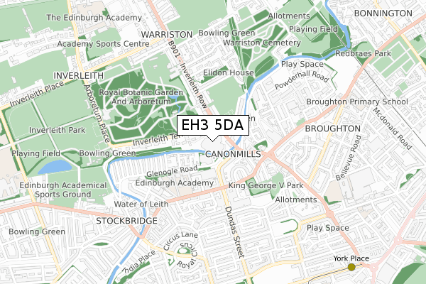 EH3 5DA map - small scale - OS Open Zoomstack (Ordnance Survey)