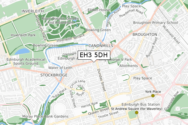 EH3 5DH map - small scale - OS Open Zoomstack (Ordnance Survey)