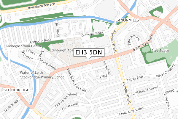 EH3 5DN map - large scale - OS Open Zoomstack (Ordnance Survey)