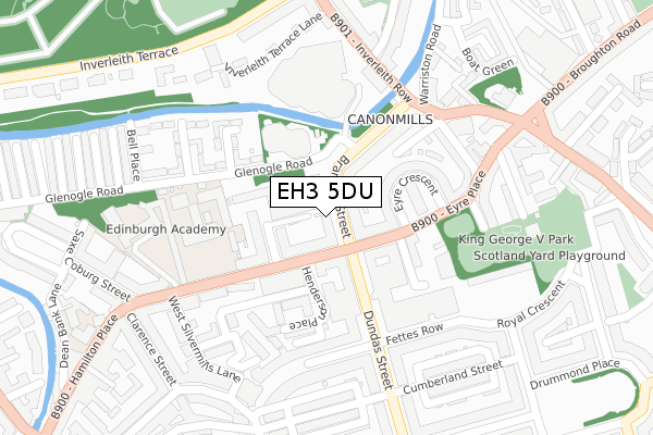 EH3 5DU map - large scale - OS Open Zoomstack (Ordnance Survey)