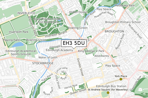 EH3 5DU map - small scale - OS Open Zoomstack (Ordnance Survey)