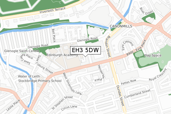 EH3 5DW map - large scale - OS Open Zoomstack (Ordnance Survey)