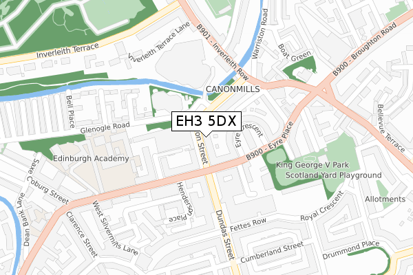 EH3 5DX map - large scale - OS Open Zoomstack (Ordnance Survey)