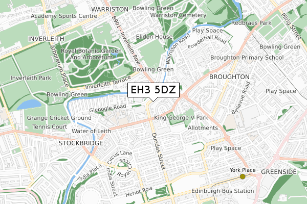 EH3 5DZ map - small scale - OS Open Zoomstack (Ordnance Survey)