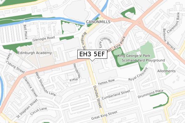 EH3 5EF map - large scale - OS Open Zoomstack (Ordnance Survey)