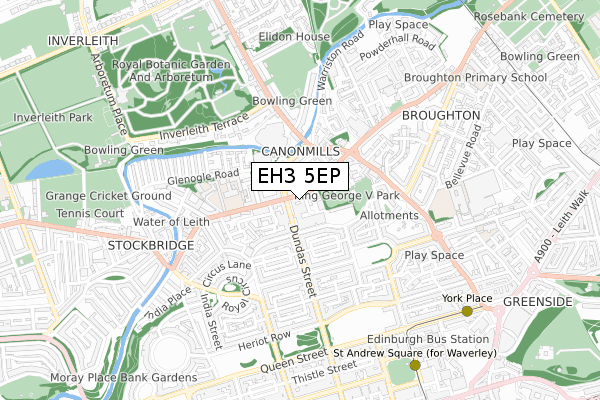 EH3 5EP map - small scale - OS Open Zoomstack (Ordnance Survey)