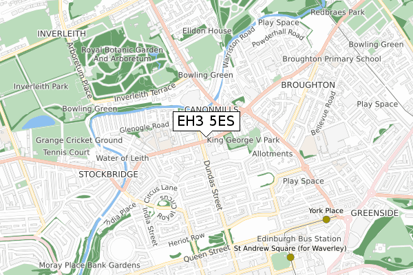 EH3 5ES map - small scale - OS Open Zoomstack (Ordnance Survey)