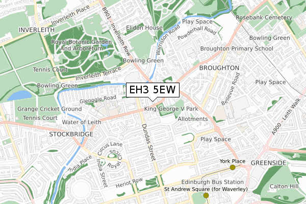 EH3 5EW map - small scale - OS Open Zoomstack (Ordnance Survey)