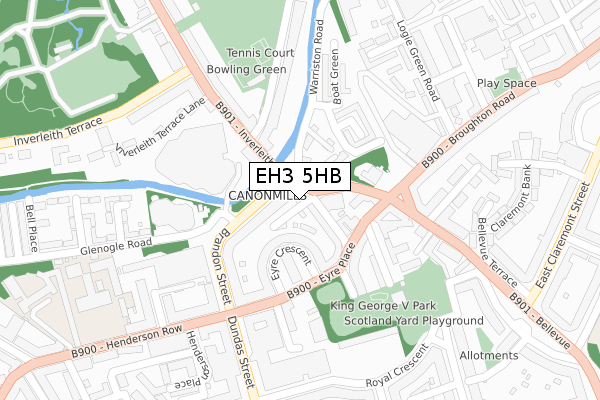 EH3 5HB map - large scale - OS Open Zoomstack (Ordnance Survey)
