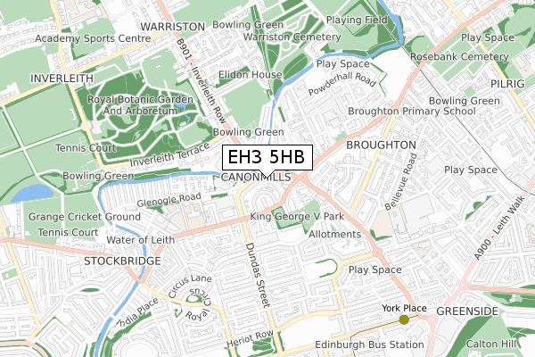 EH3 5HB map - small scale - OS Open Zoomstack (Ordnance Survey)