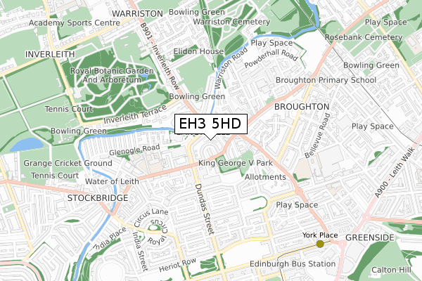 EH3 5HD map - small scale - OS Open Zoomstack (Ordnance Survey)