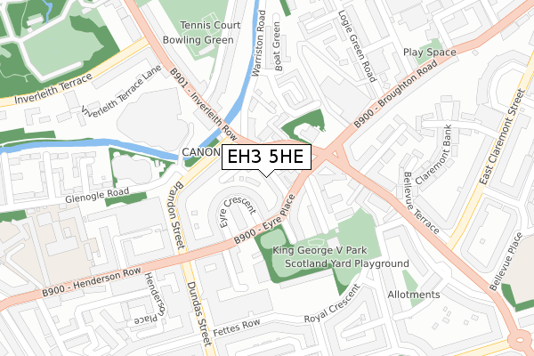 EH3 5HE map - large scale - OS Open Zoomstack (Ordnance Survey)