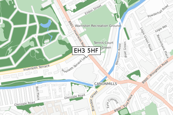 EH3 5HF map - large scale - OS Open Zoomstack (Ordnance Survey)