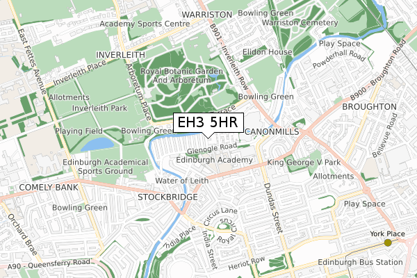 EH3 5HR map - small scale - OS Open Zoomstack (Ordnance Survey)